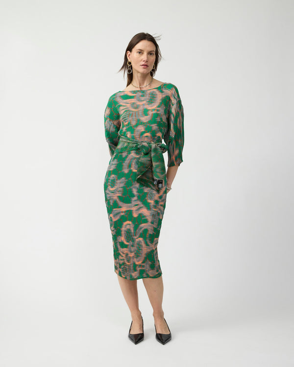 Leila Pleated Dress in Gallia
