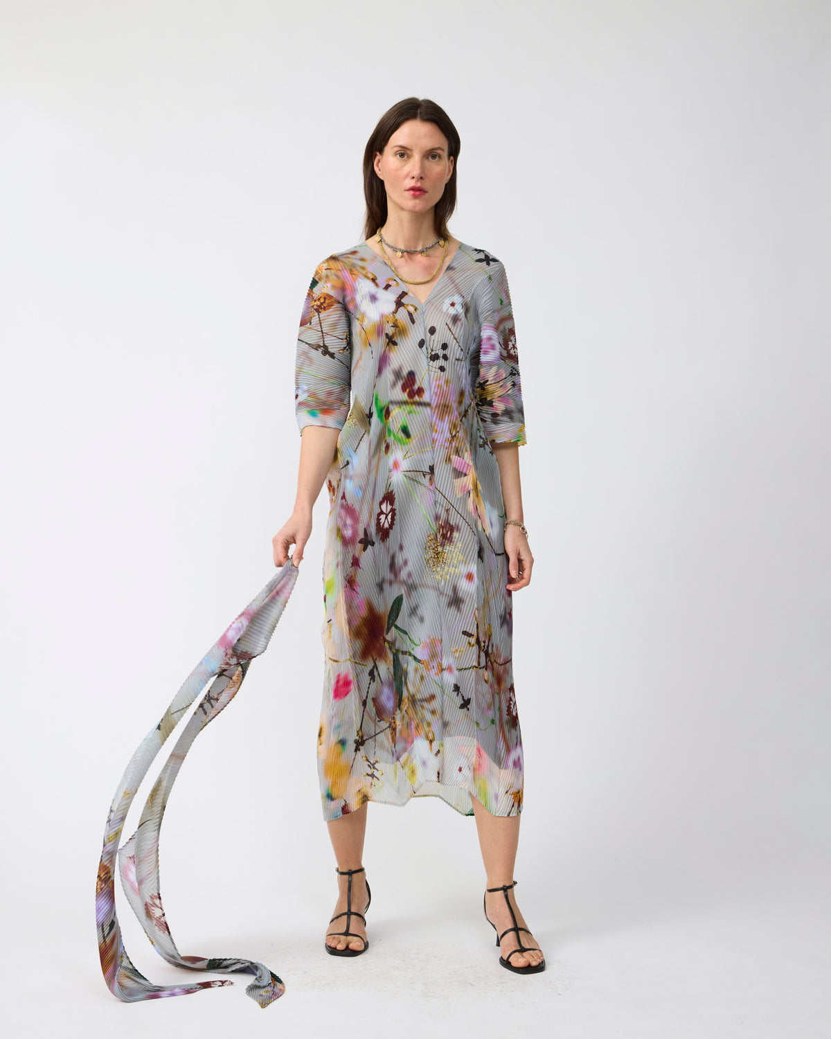 Stacy Handpleated Kaftan in Frances
