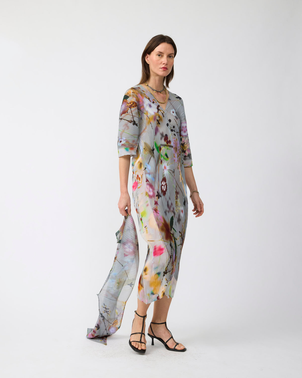 Stacy Handpleated Kaftan in Frances