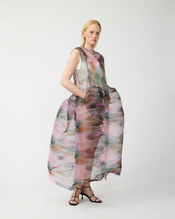 Maya Handpleated Dress in Transparent Maris