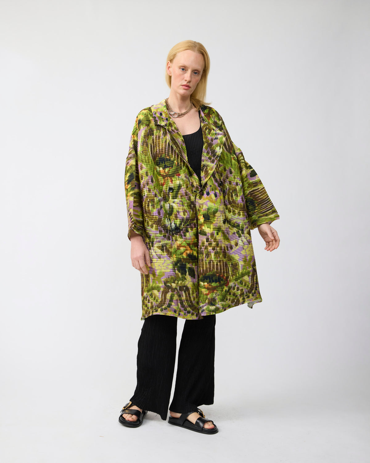 Johan Handpleated Coat in Jim