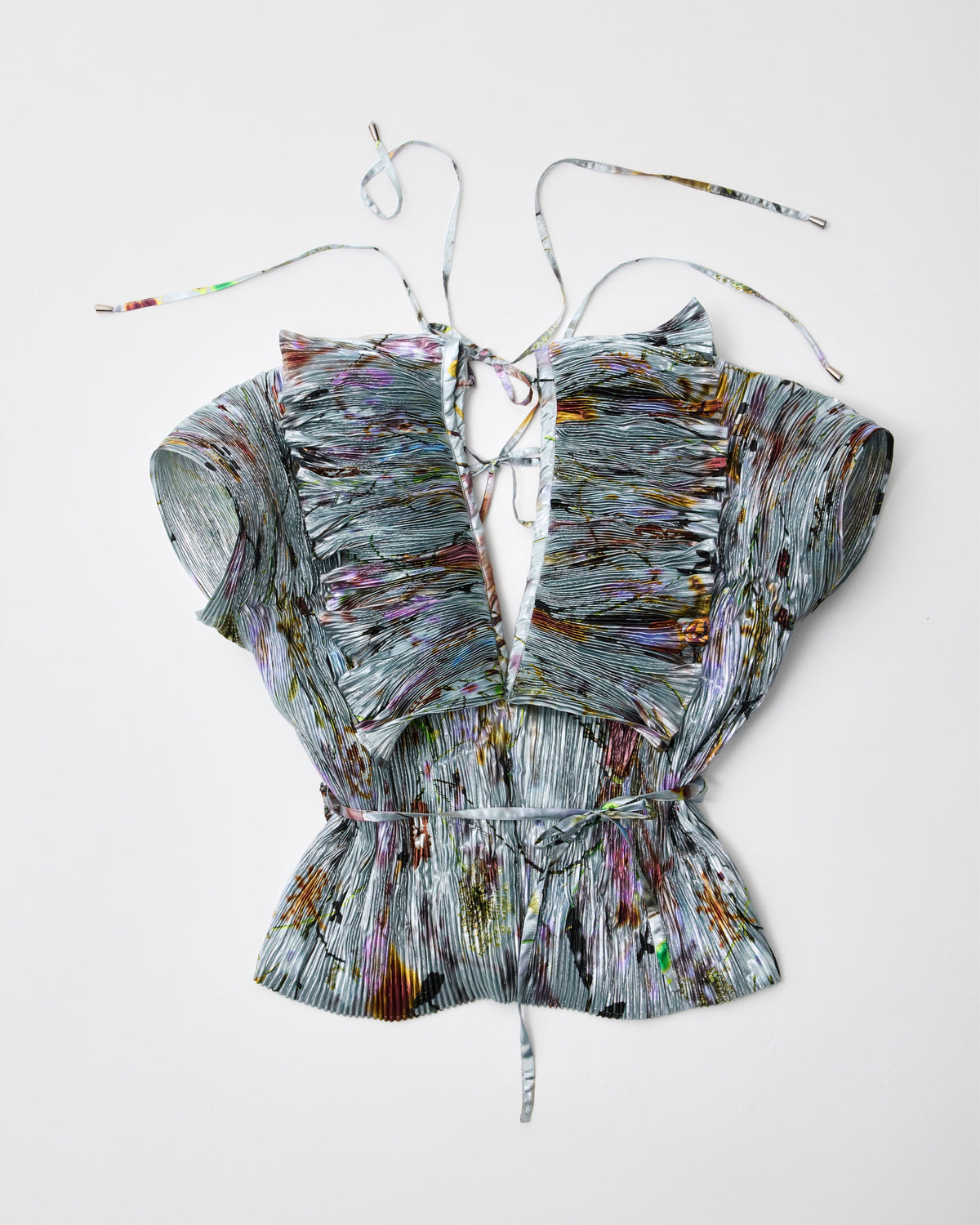 Marcia Handpleated Top in Metallic Frances