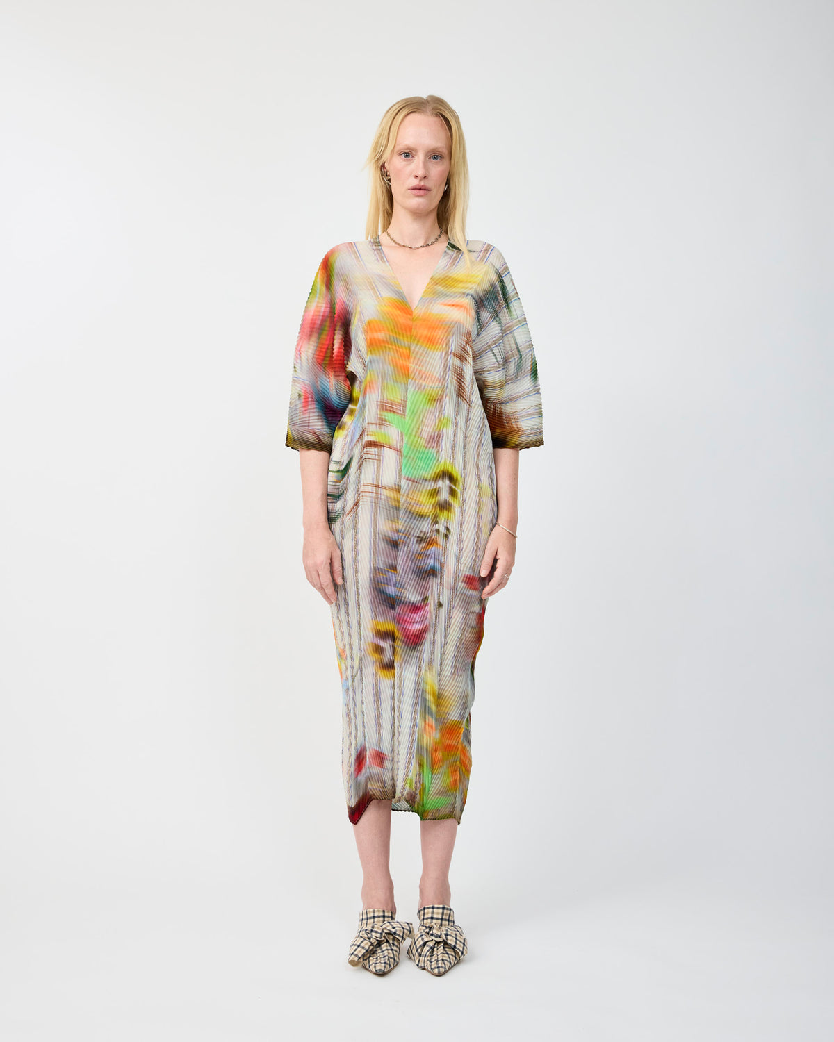STACY HANDPLEATED KAFTAN IN CLARA