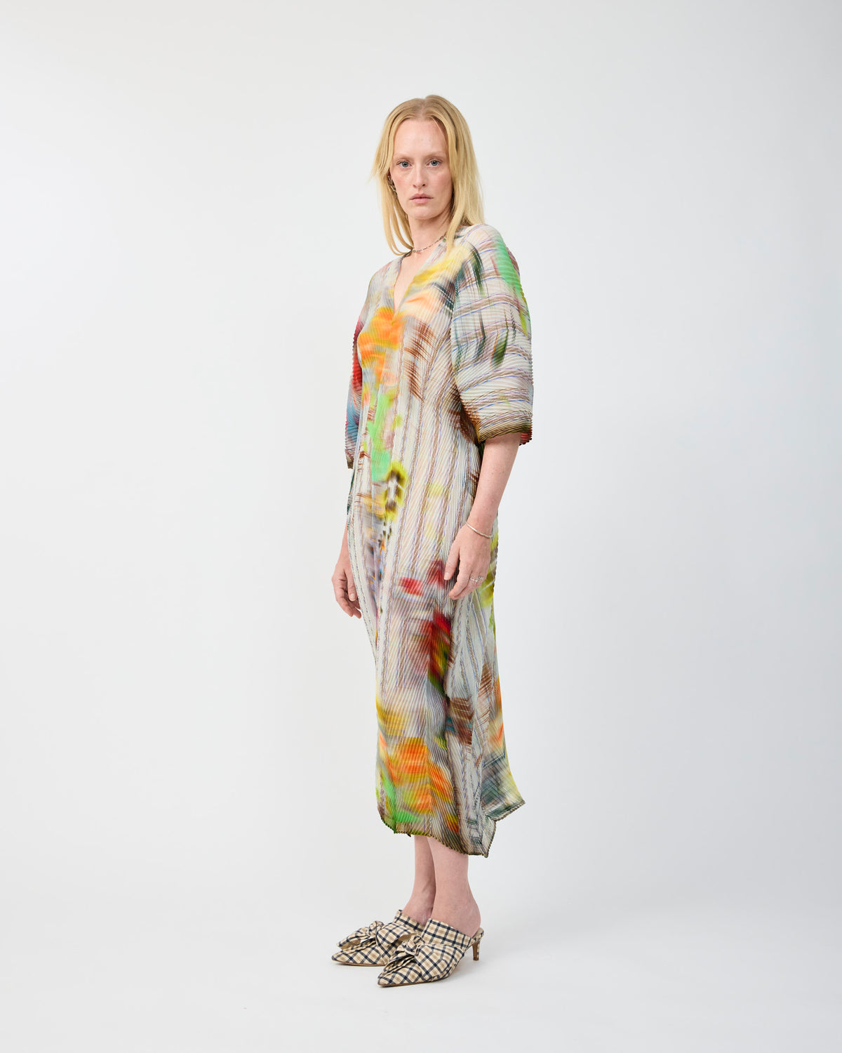 STACY HANDPLEATED KAFTAN IN CLARA