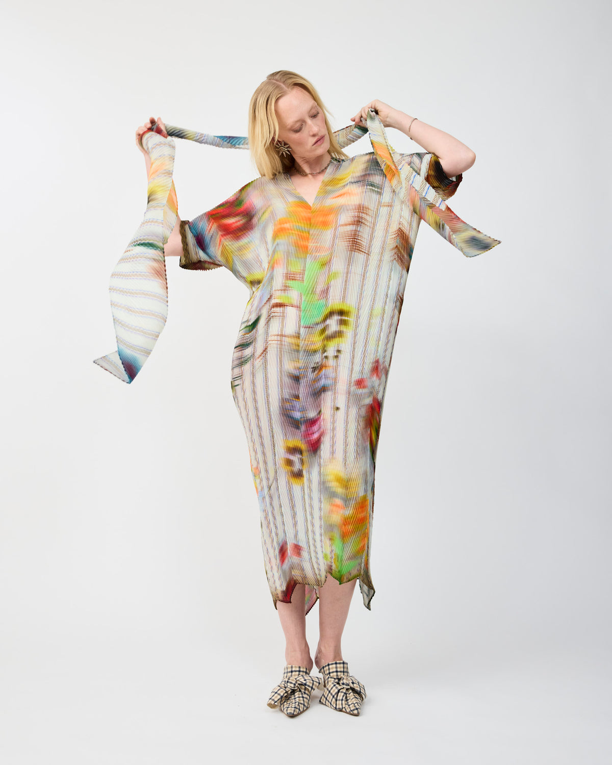 STACY HANDPLEATED KAFTAN IN CLARA