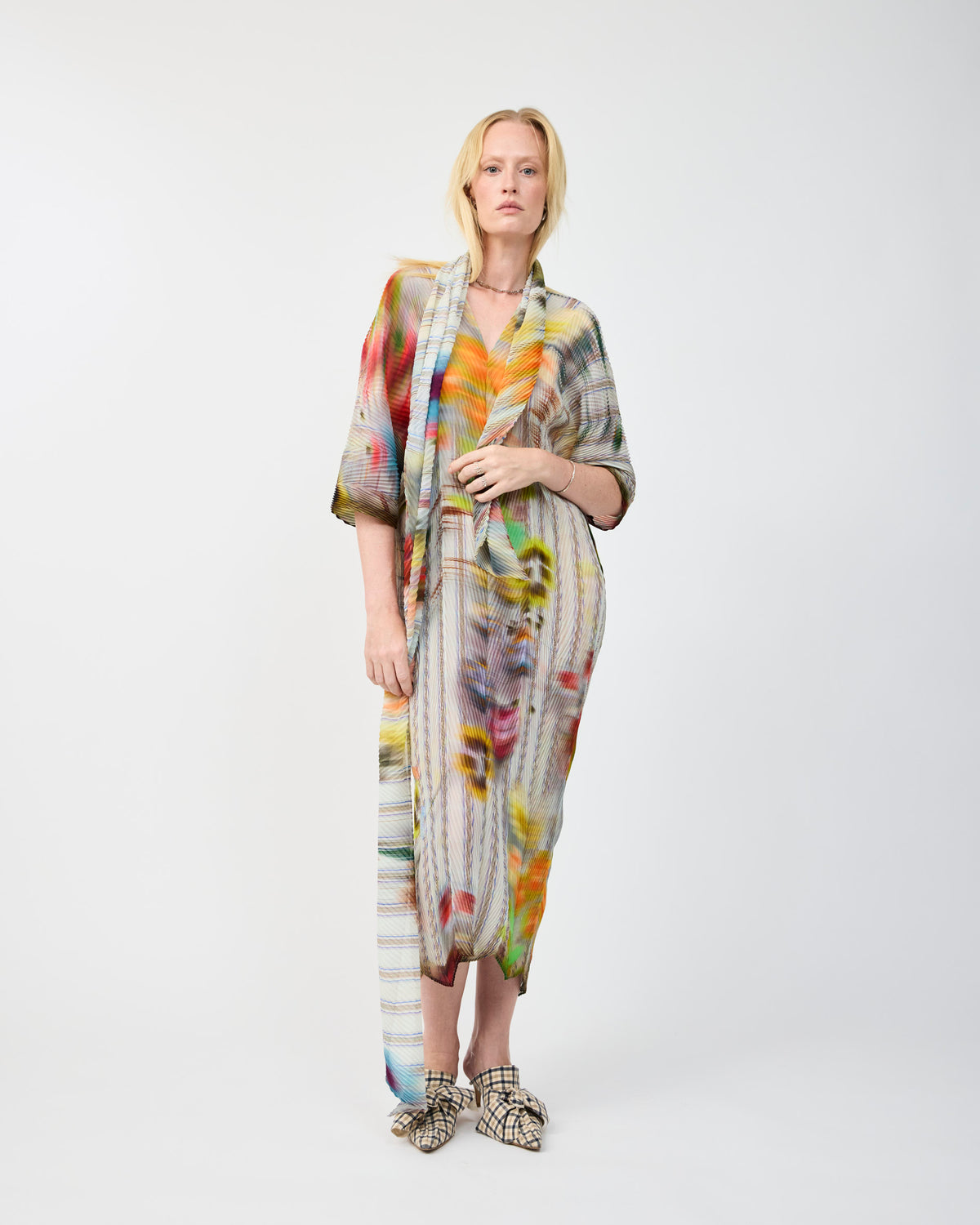 STACY HANDPLEATED KAFTAN IN CLARA