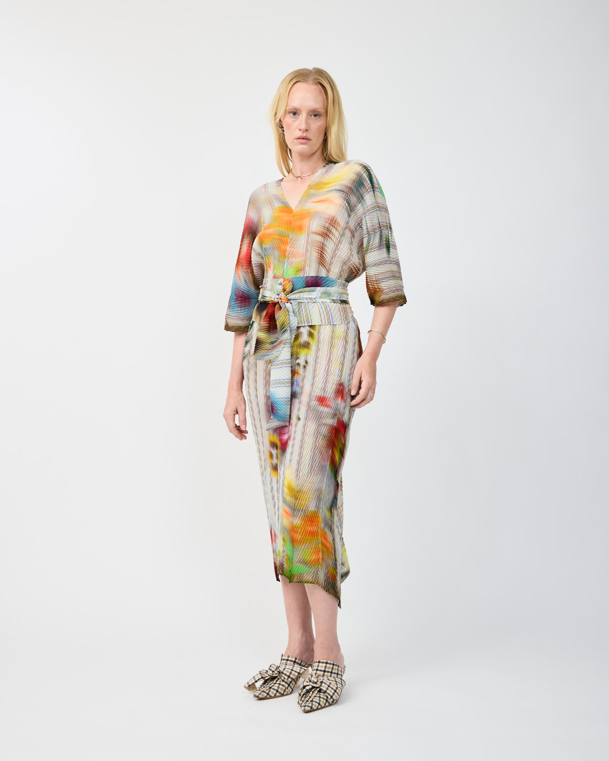 STACY HANDPLEATED KAFTAN IN CLARA