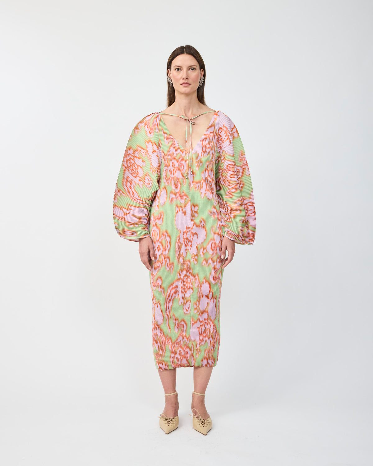 REMUS HANDPLEATED DRESS IN AUGUST