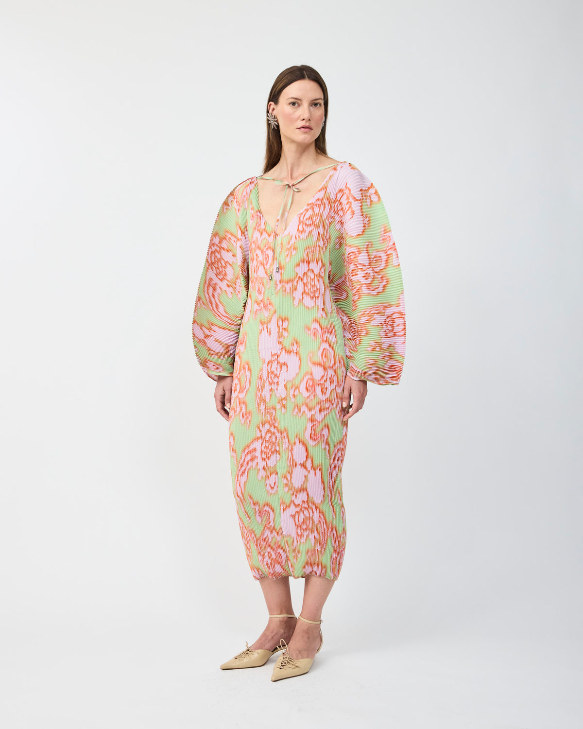 REMUS HANDPLEATED DRESS IN AUGUST