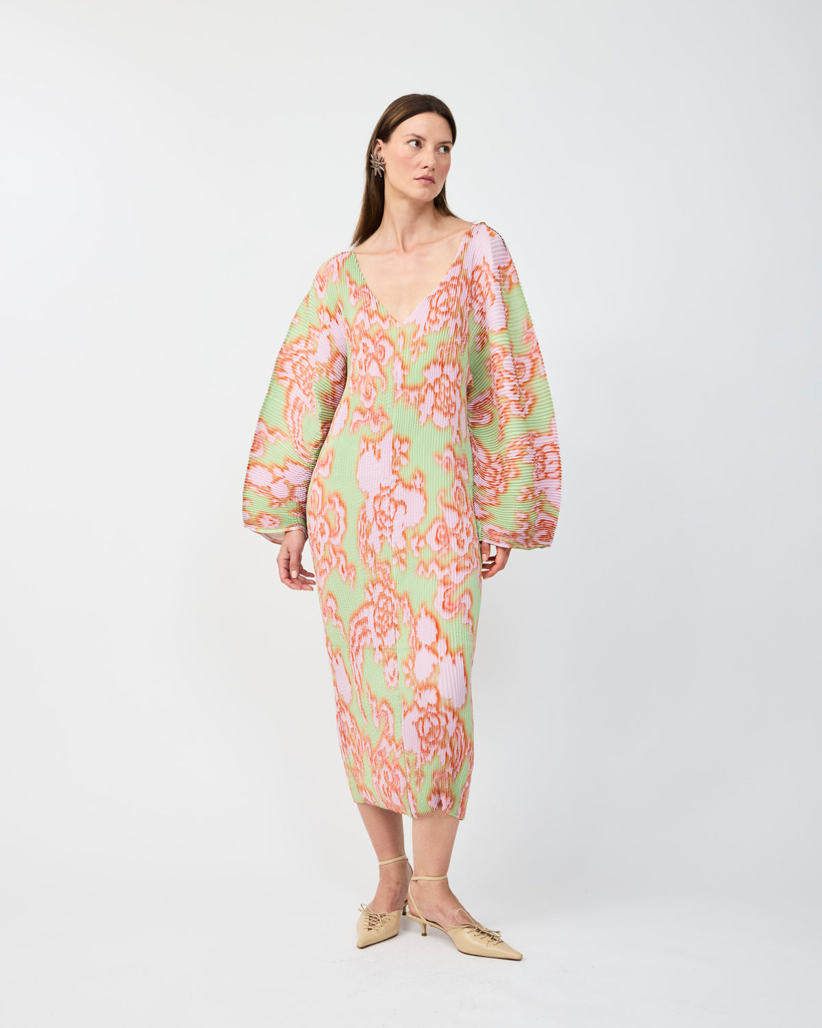 REMUS HANDPLEATED DRESS IN AUGUST