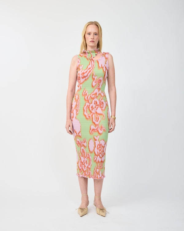 TITO SMOCK PLEATED DRESS IN BLUSH AUGUST