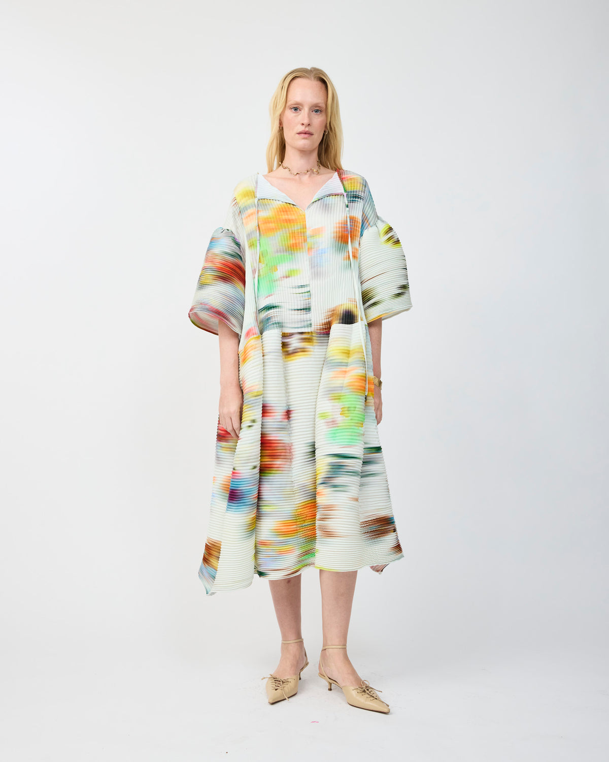 THEKLA HANDPLEATED DRESS IN CLARA