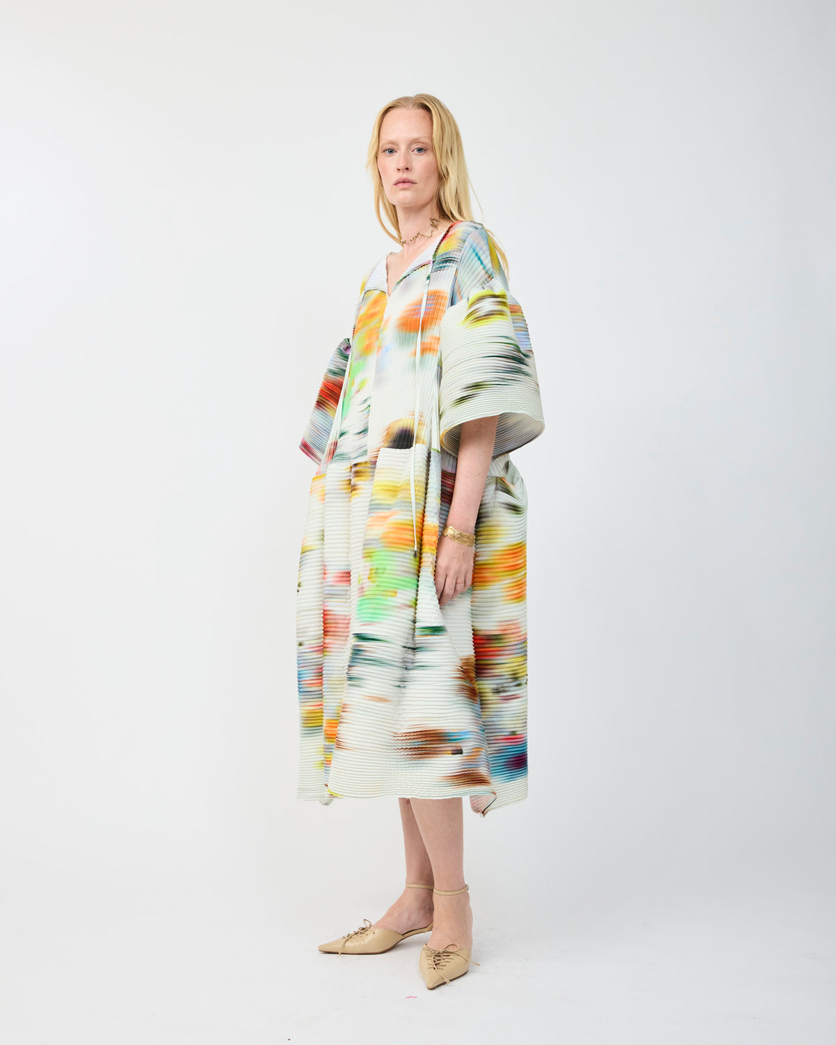 THEKLA HANDPLEATED DRESS IN CLARA