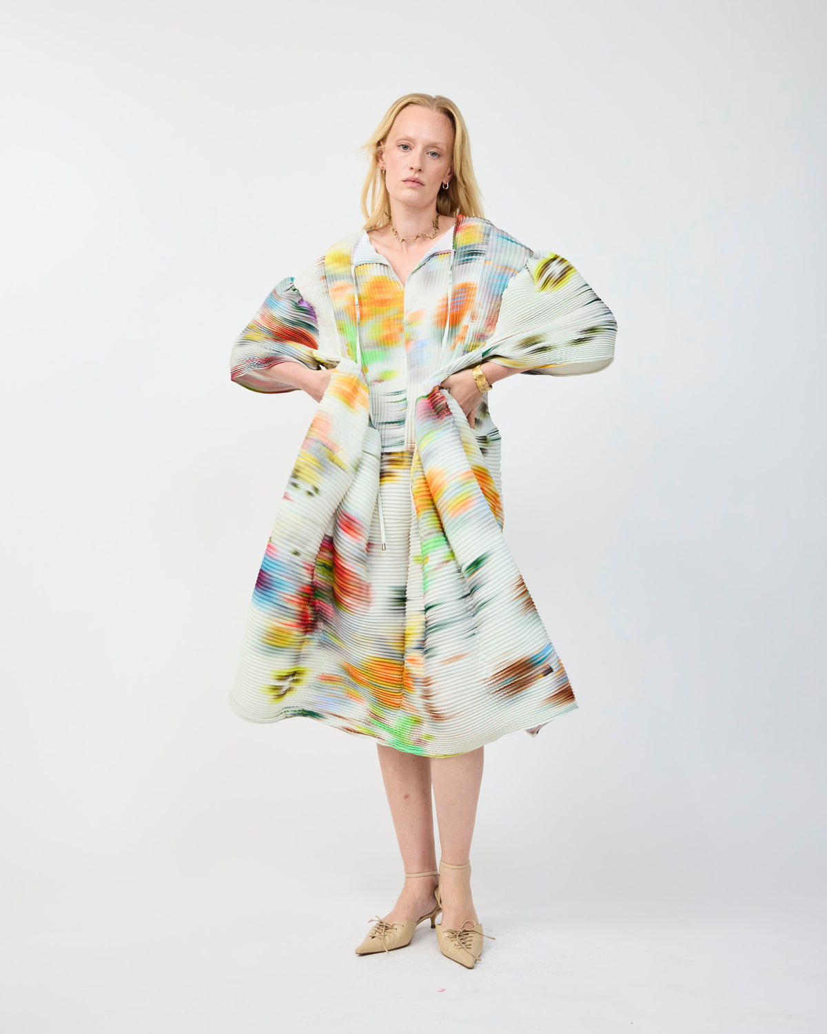 THEKLA HANDPLEATED DRESS IN CLARA