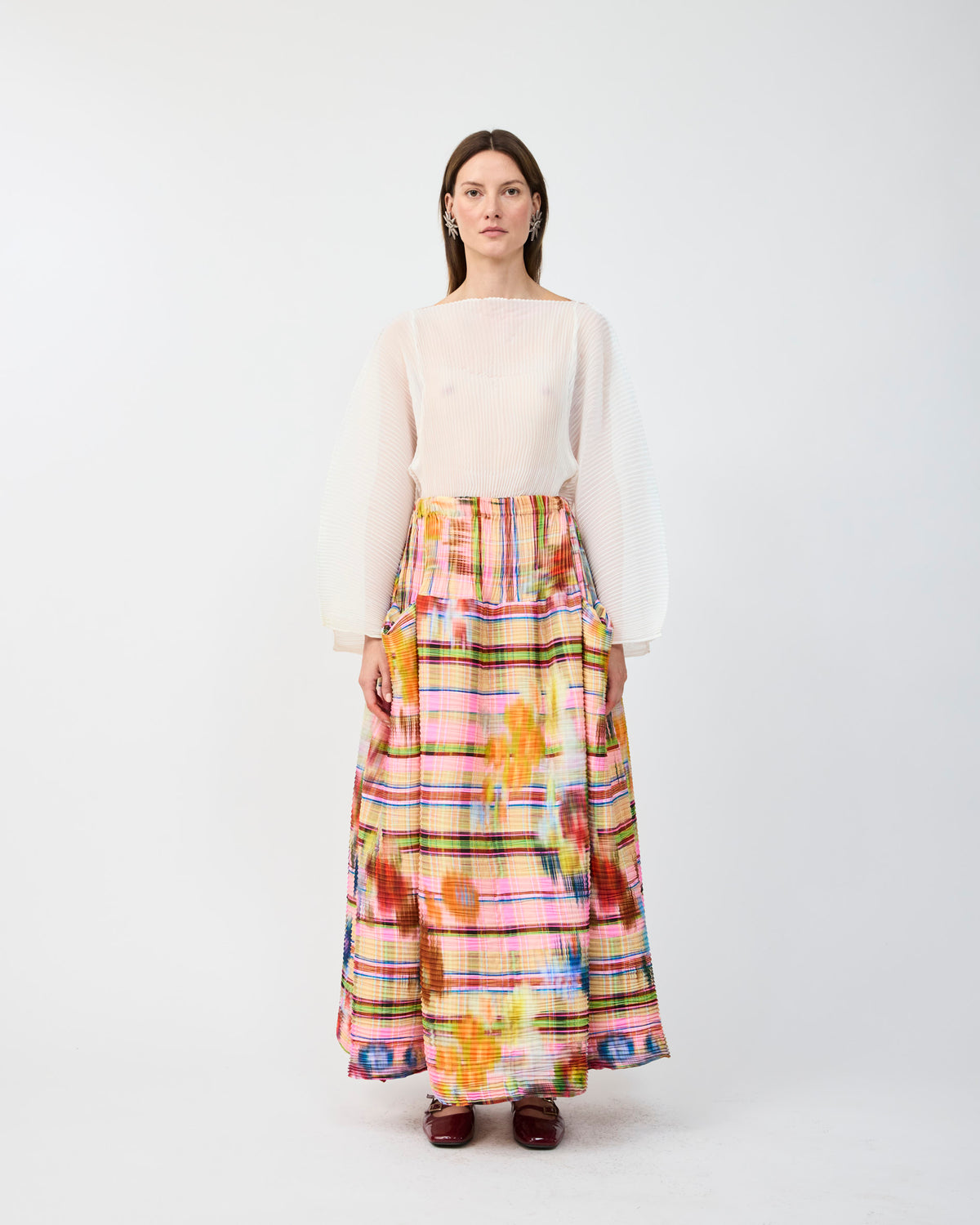 KENZA HANDPLEATED SKIRT IN RILKE