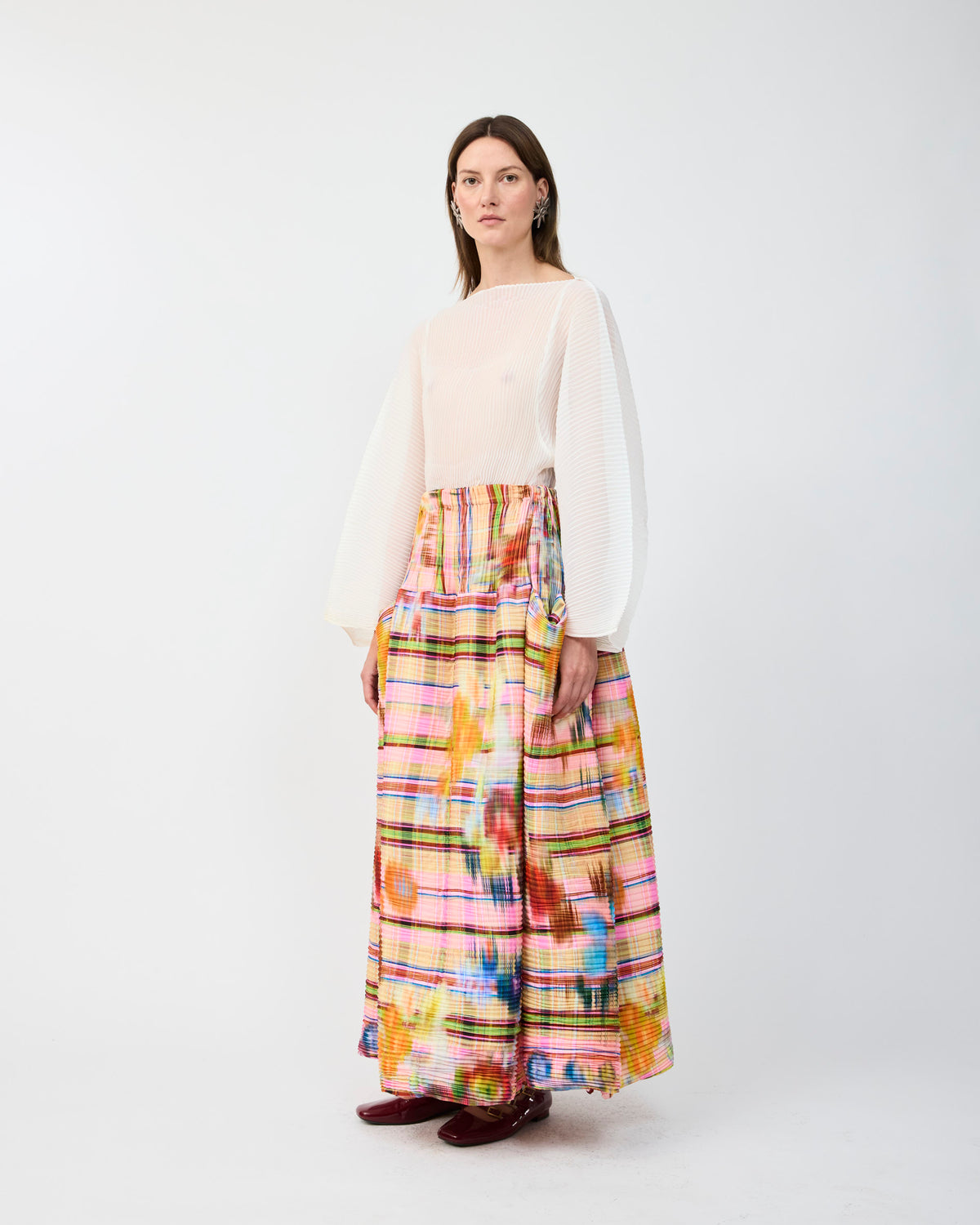 KENZA HANDPLEATED SKIRT IN RILKE