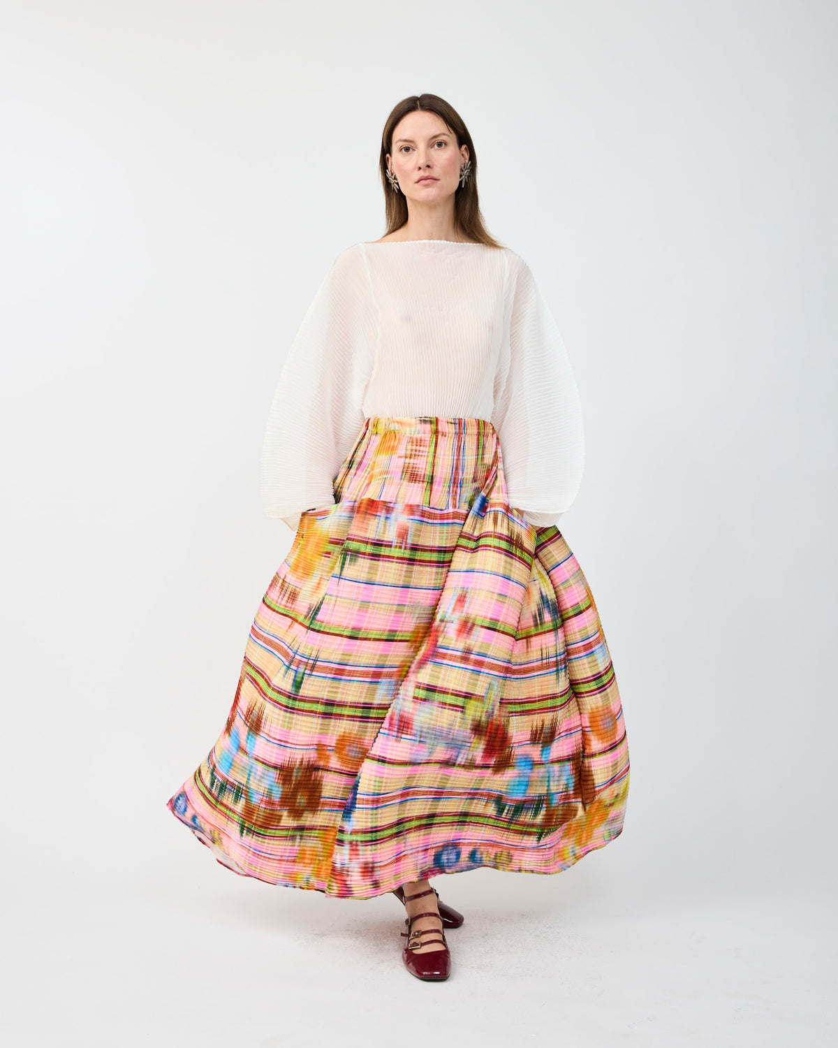 KENZA HANDPLEATED SKIRT IN RILKE