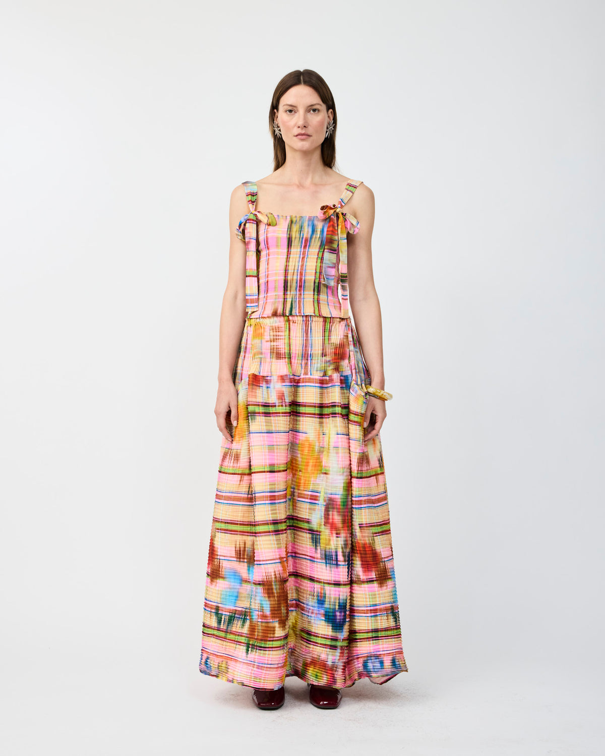 JUNE SMOCK PLEATED TOP IN RILKE