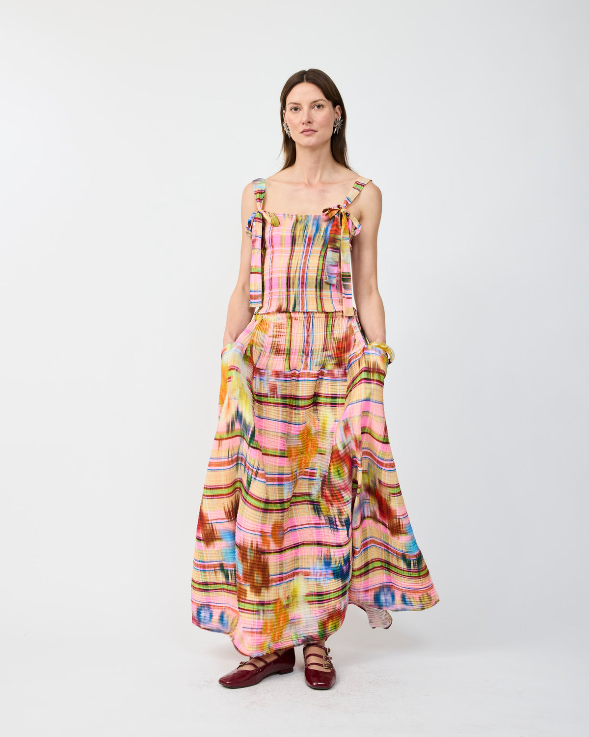 JUNE SMOCK PLEATED TOP IN RILKE