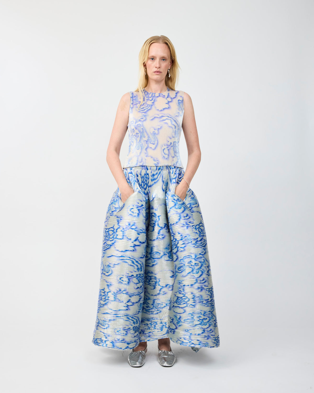 THELMA PLEATED TOP IN METALLIC AUGUST