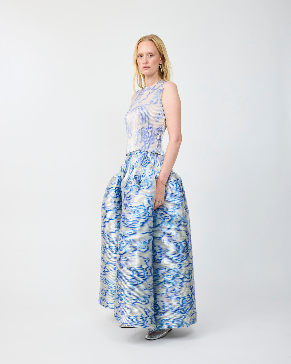 THELMA PLEATED TOP IN METALLIC AUGUST