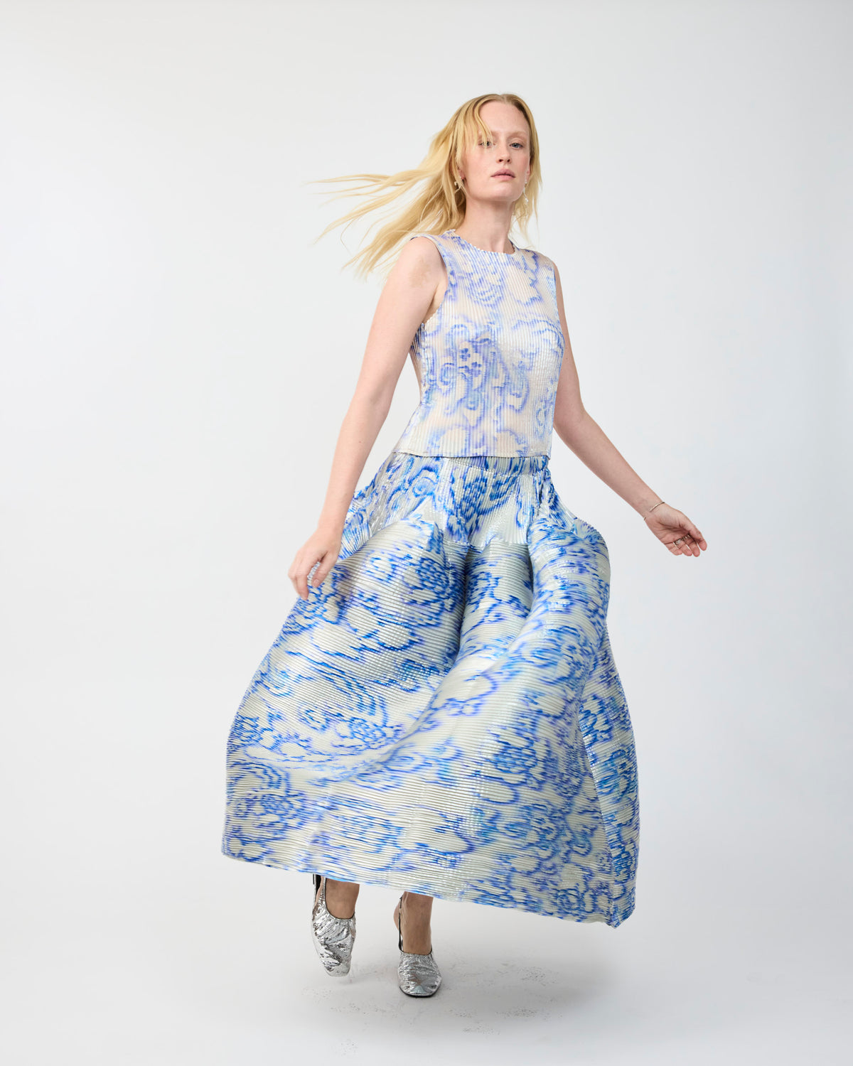 THELMA PLEATED TOP IN METALLIC AUGUST