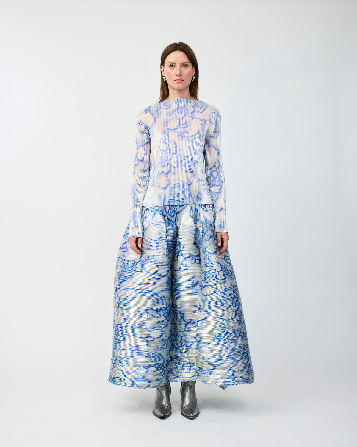 LEE PLEATED TOP IN METALLIC AUGUST