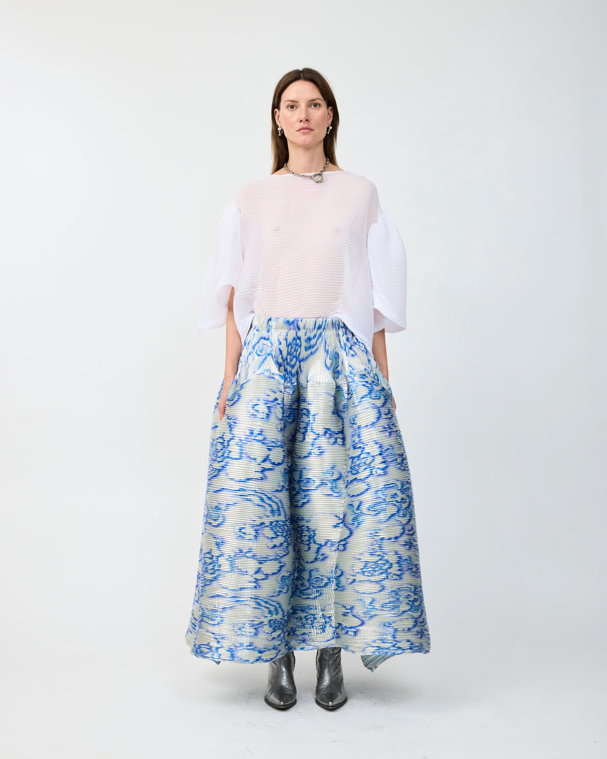 ROBIN HANDPLEATED TOP IN WHITE