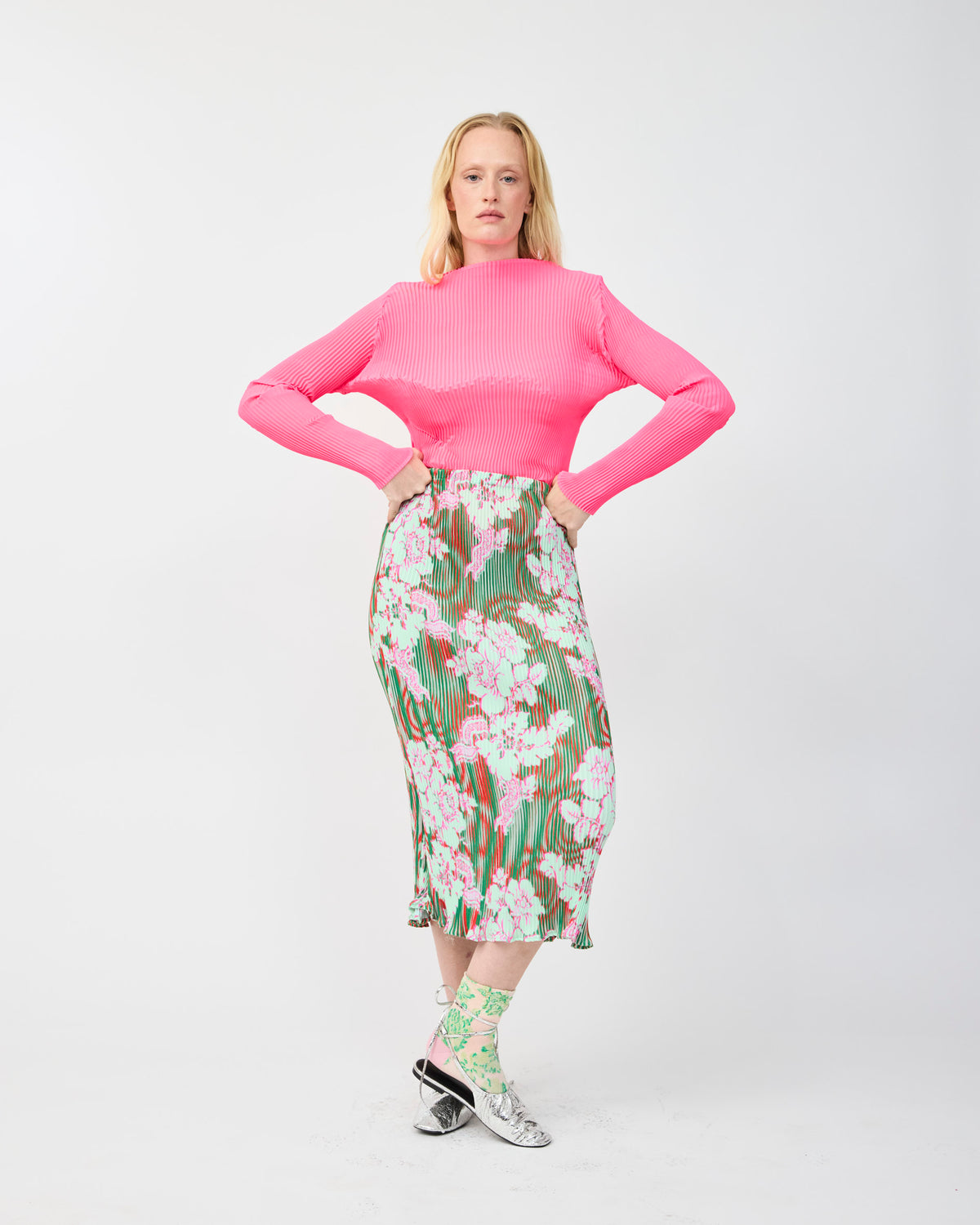 LEE PLEATED TOP IN PINK