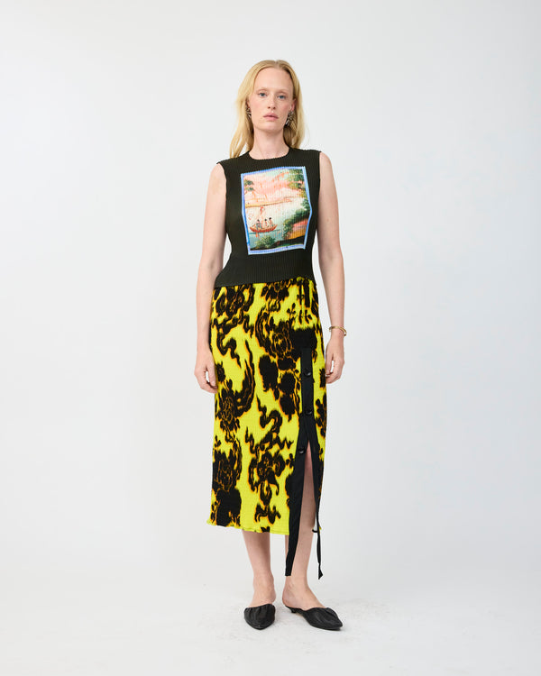THELMA PLEATED TOP IN BLACK KOLLI