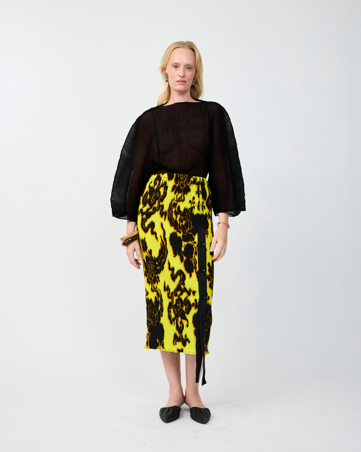NILS SMOCK PLEATED SKIRT IN AUGUST