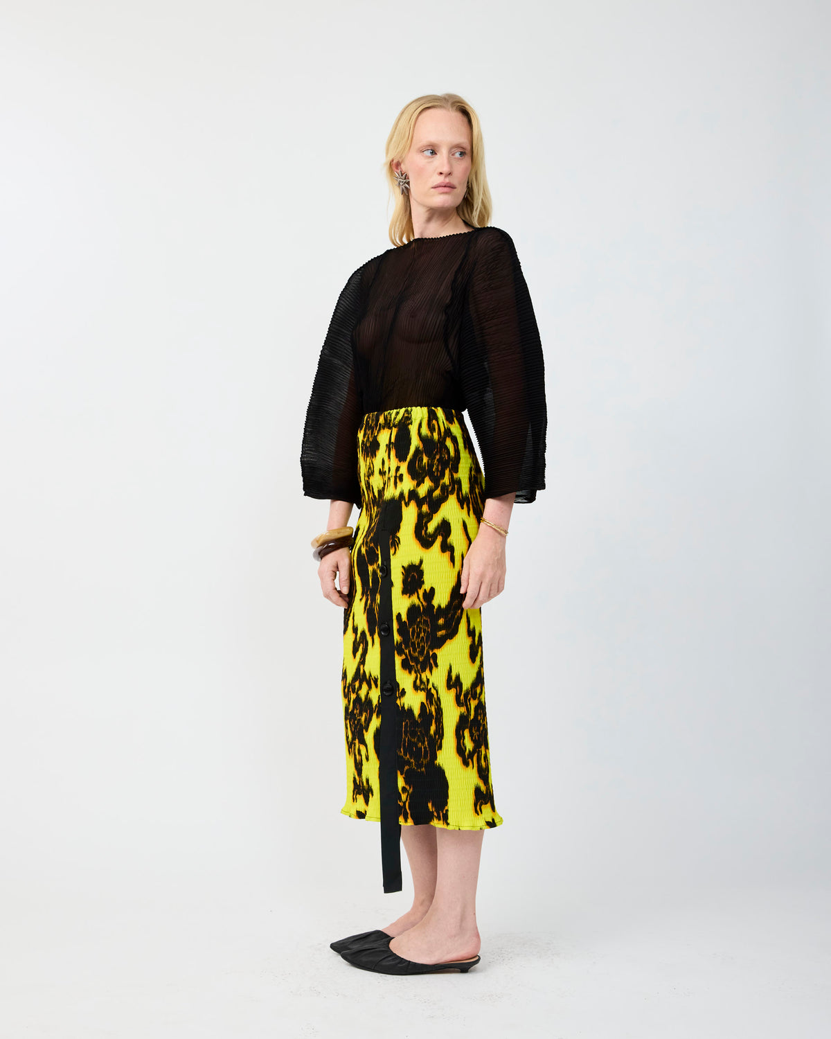 NILS SMOCK PLEATED SKIRT IN AUGUST