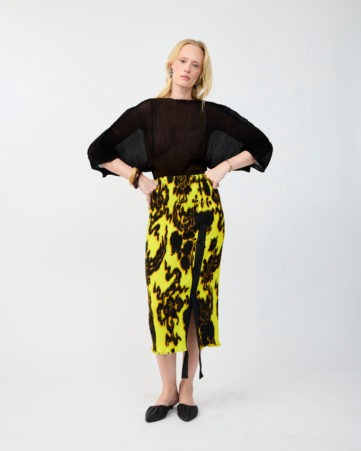NILS SMOCK PLEATED SKIRT IN AUGUST