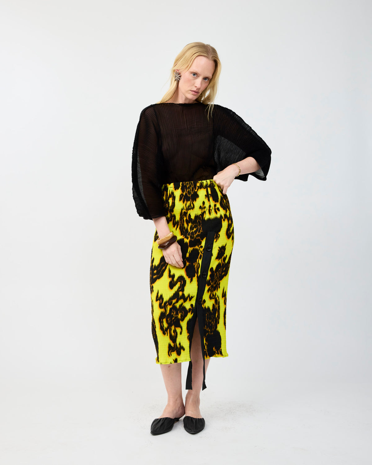 NILS SMOCK PLEATED SKIRT IN AUGUST