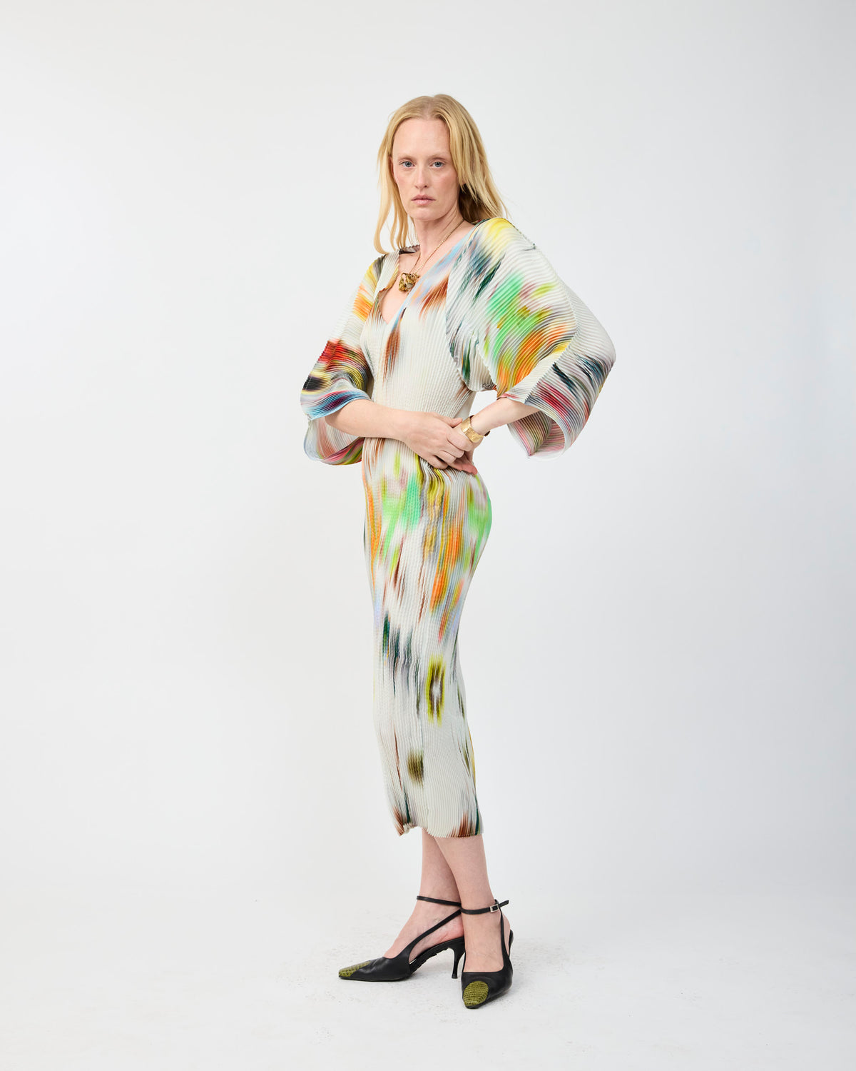 REMUS HANDPLEATED DRESS IN CLARA