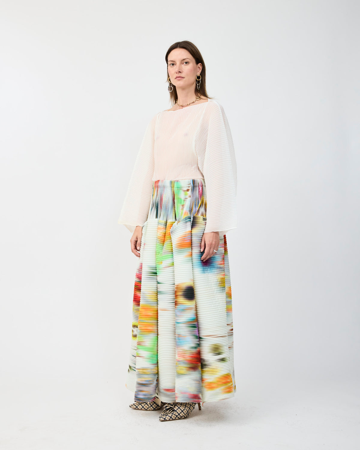 KENZA HANDPLEATED SKIRT IN CLARA