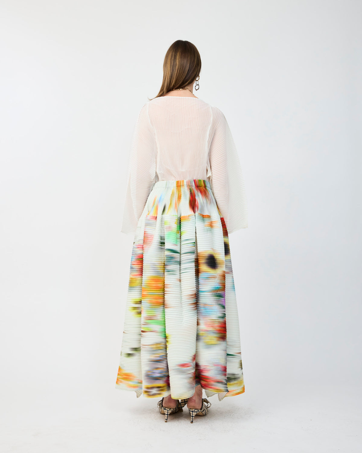 KENZA HANDPLEATED SKIRT IN CLARA
