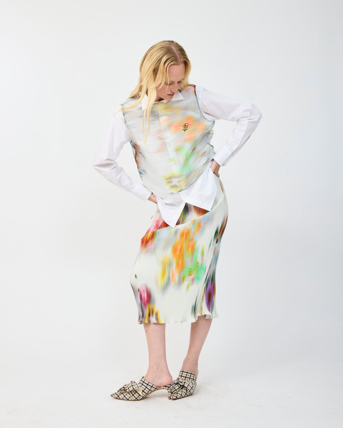 THEKLA HANDPLEATED DRESS IN CLARA .
