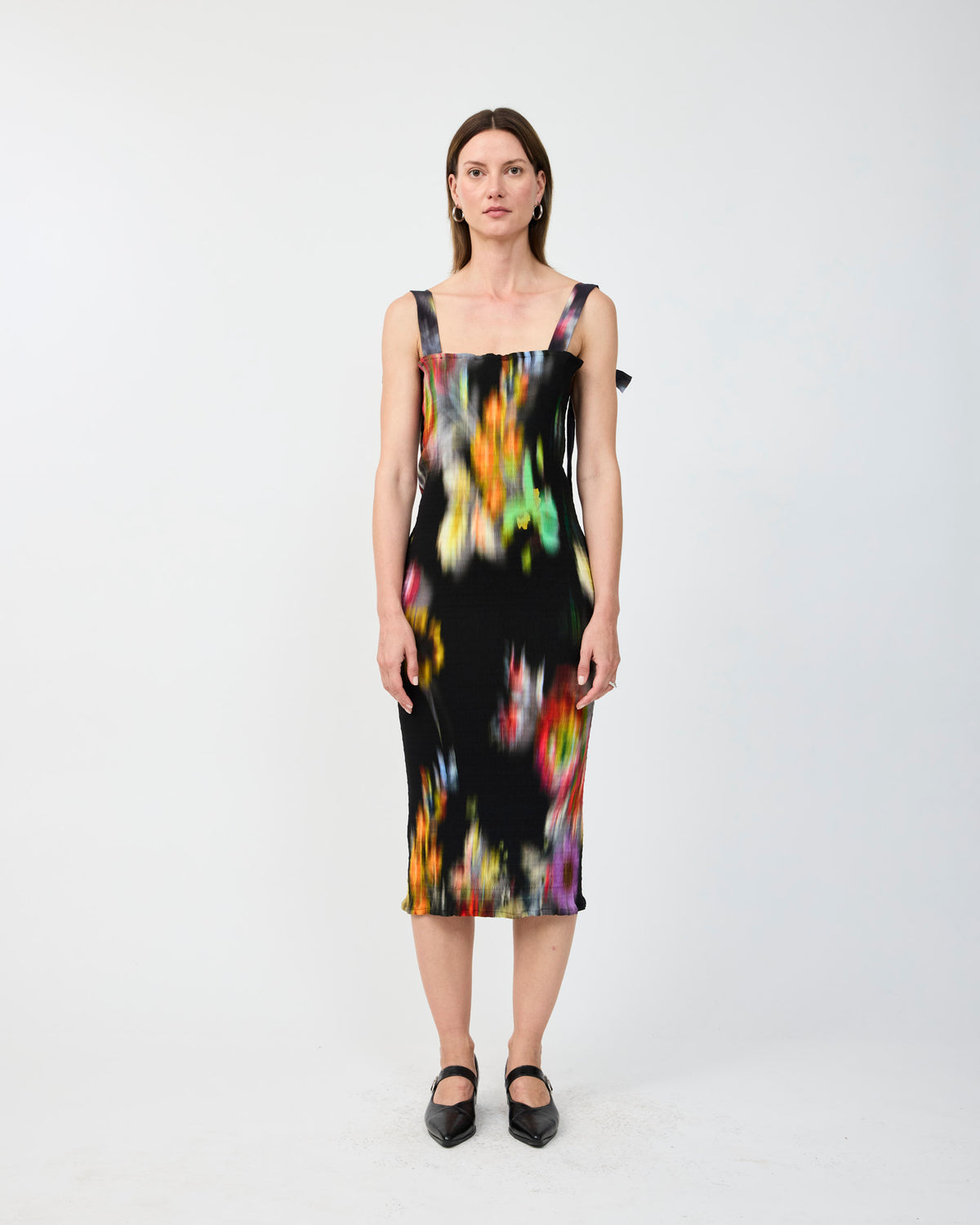 ALMA SMOCK PLEATED DRESS IN CLARA