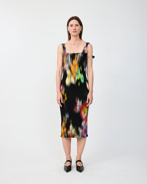 ALMA SMOCK PLEATED DRESS IN CLARA