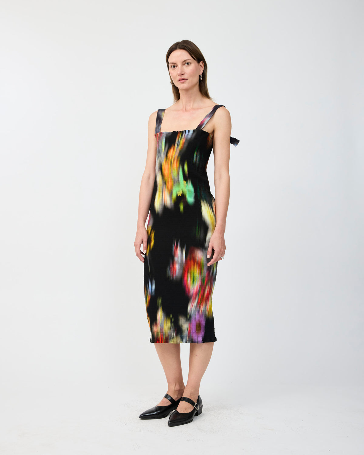 ALMA SMOCK PLEATED DRESS IN CLARA