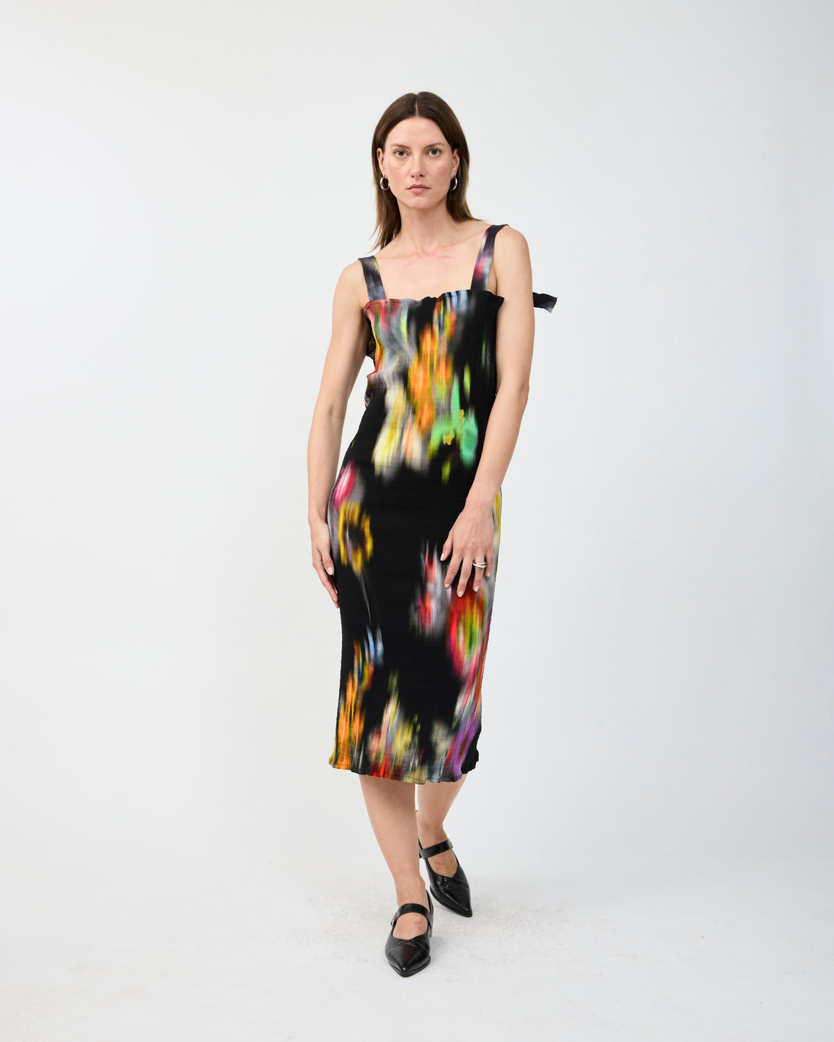 ALMA SMOCK PLEATED DRESS IN CLARA