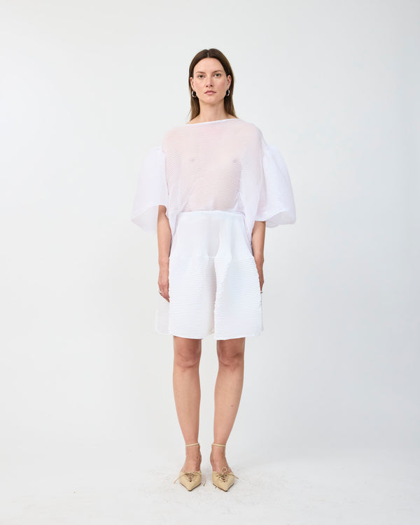 CAMERON PLEATED SKIRT IN WHITE