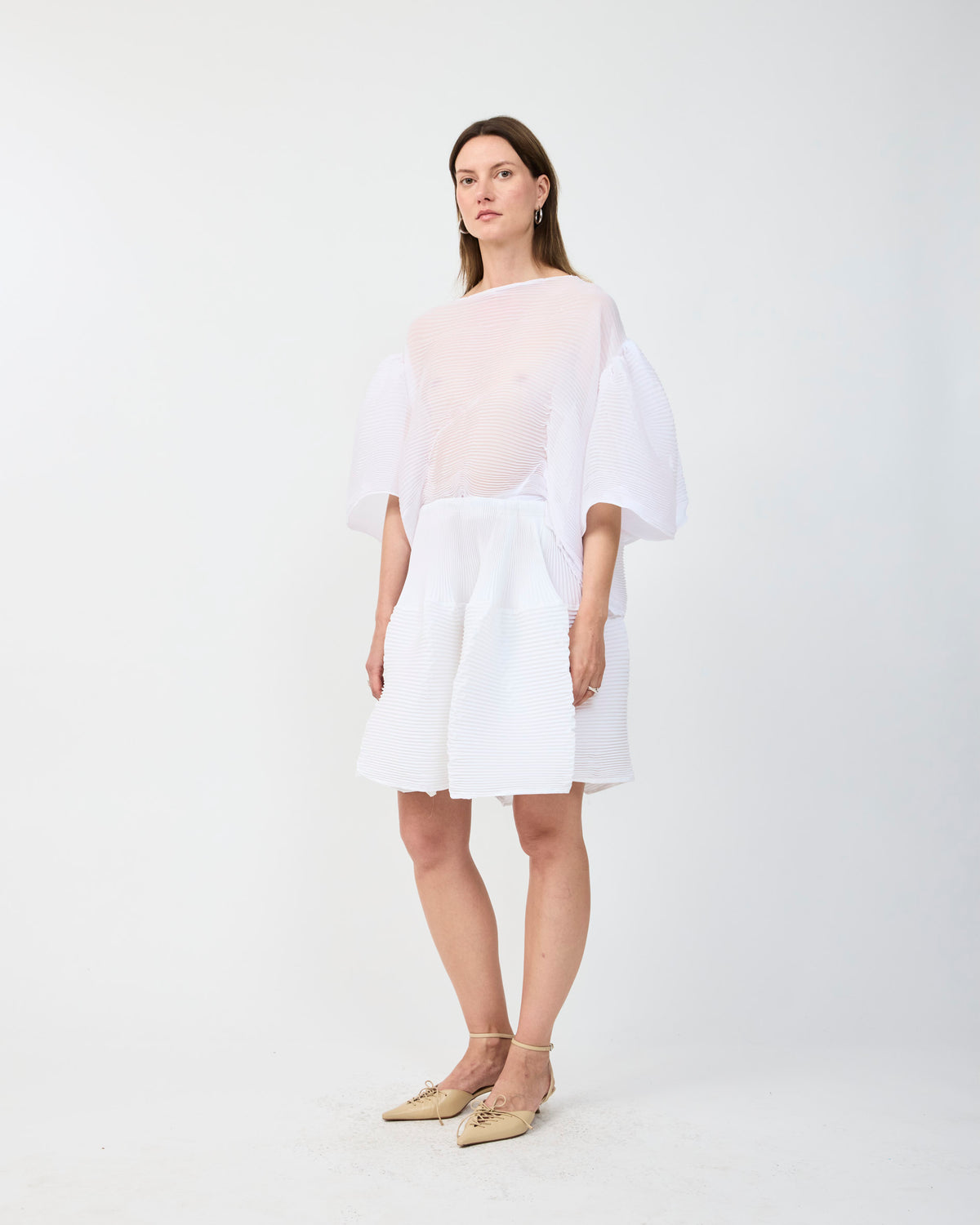 CAMERON PLEATED SKIRT IN WHITE