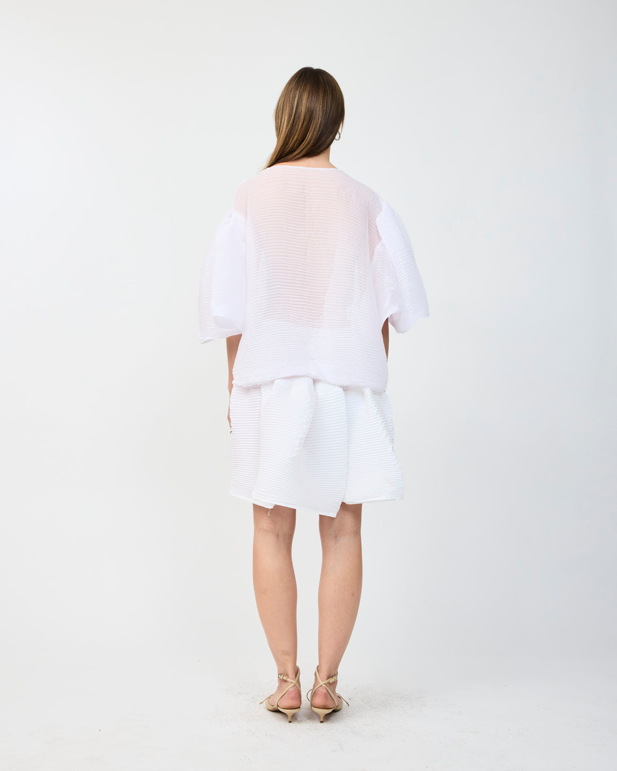 CAMERON PLEATED SKIRT IN WHITE