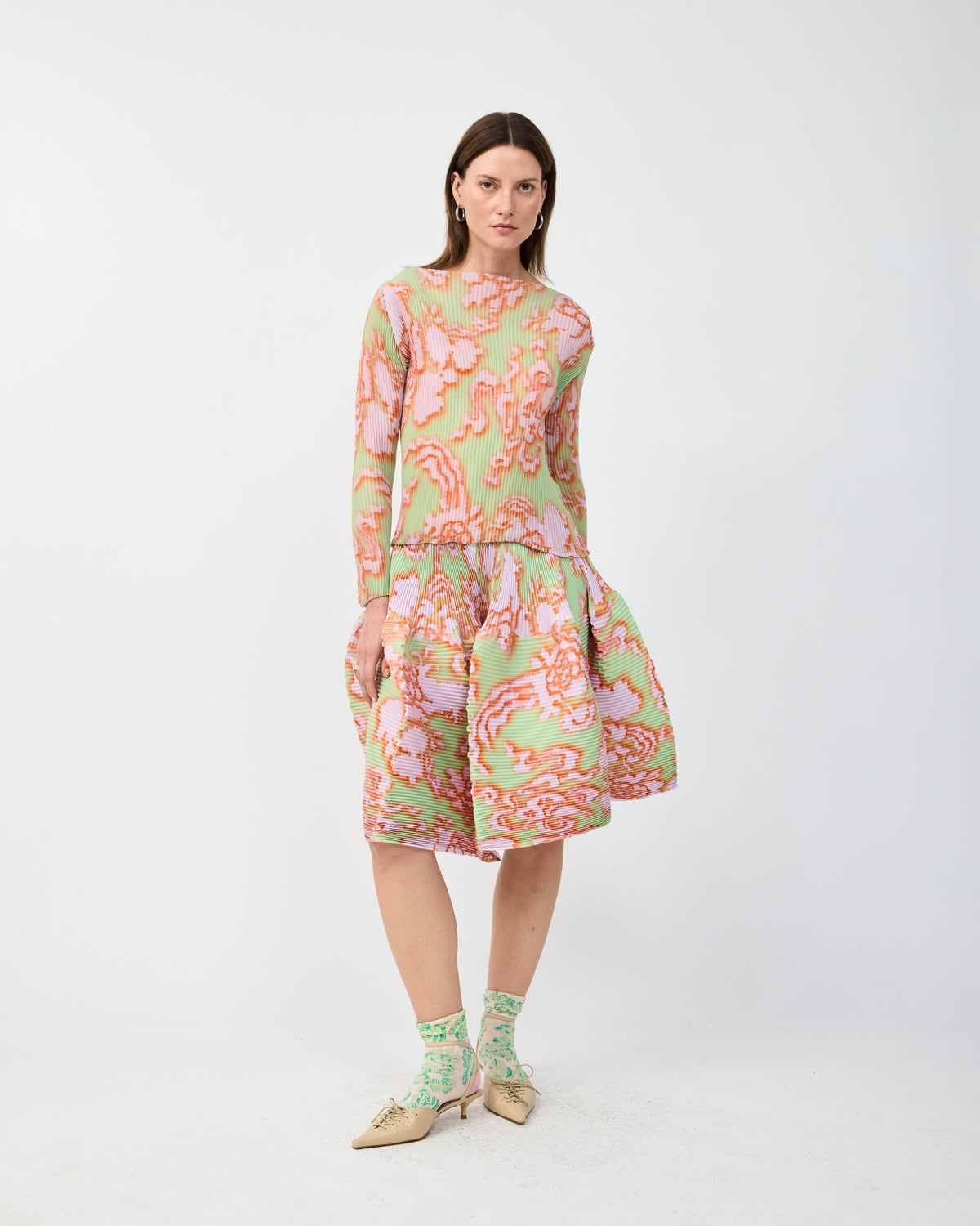 LEE PLEATED TOP IN BLUSH AUGUST