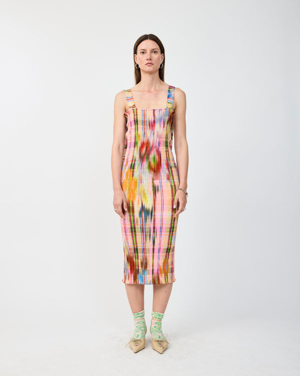 ALMA SMOCK PLEATED DRESS IN RILKE