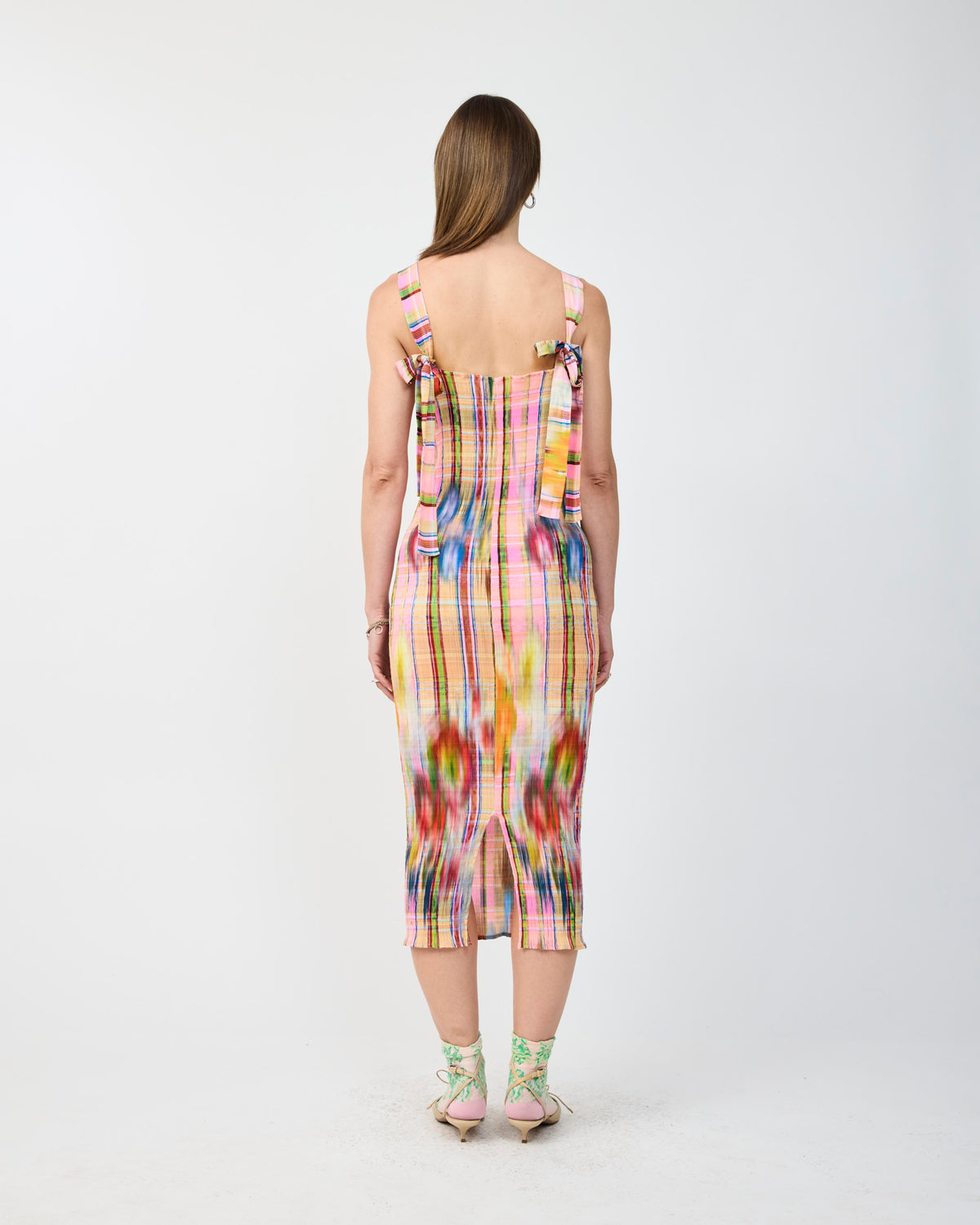 ALMA SMOCK PLEATED DRESS IN RILKE