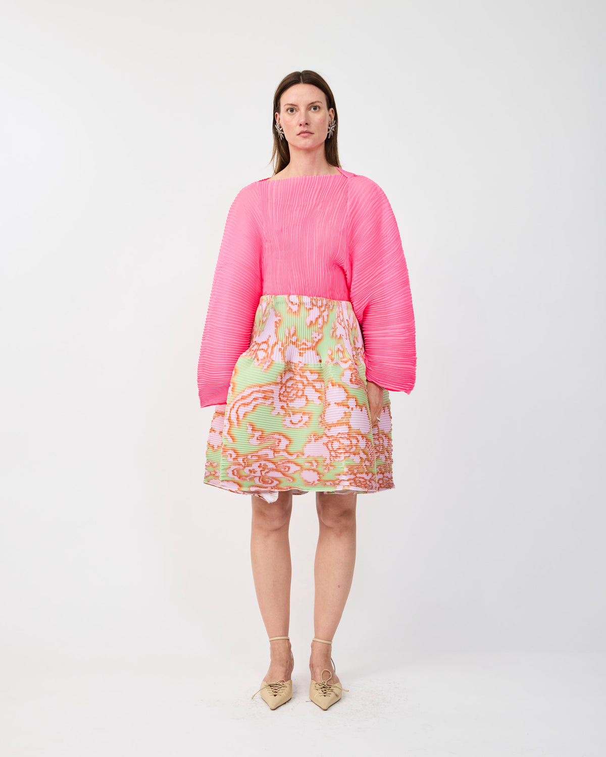 RANA HANDPLEATED TOP IN PINK