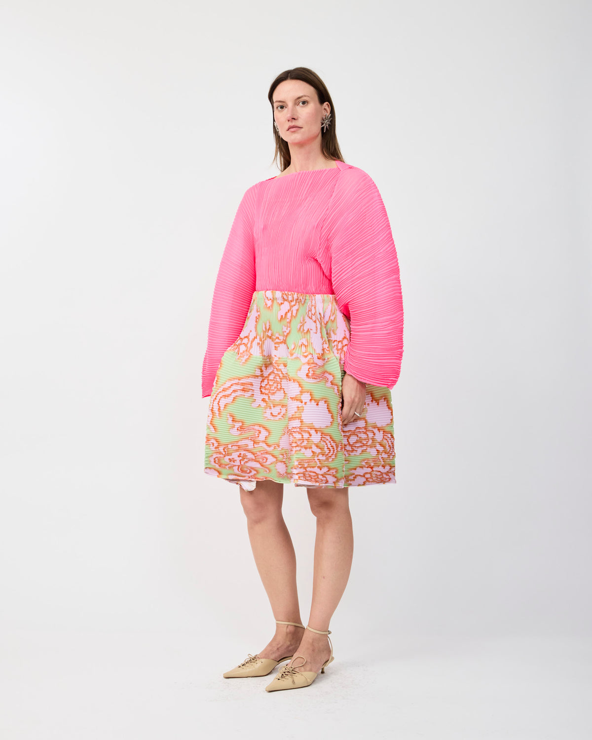 RANA HANDPLEATED TOP IN PINK